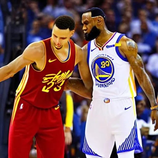 Prompt: Steph curry and LeBron James,sixers 