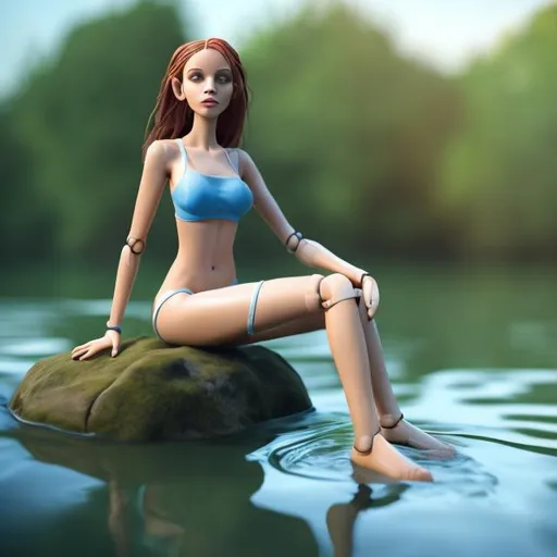 Prompt: adult Mermaid ,Positive, Human legs,only two legs, five toes correctly,five fingers correctly, full body view,swimming on water , Detailed, Realistic looking, Cool, 