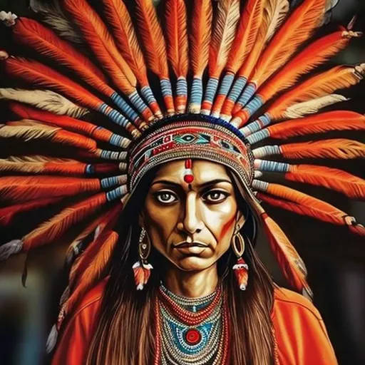 Prompt: Cajun Indian queen hyper detailed Indian head wear

