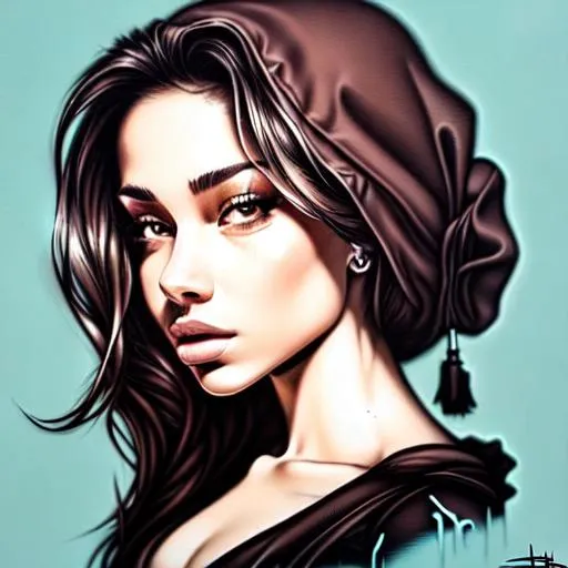 Beautiful woman cartoon portrait