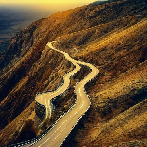 Prompt: An Image of a winding road to symbolize the career journey 