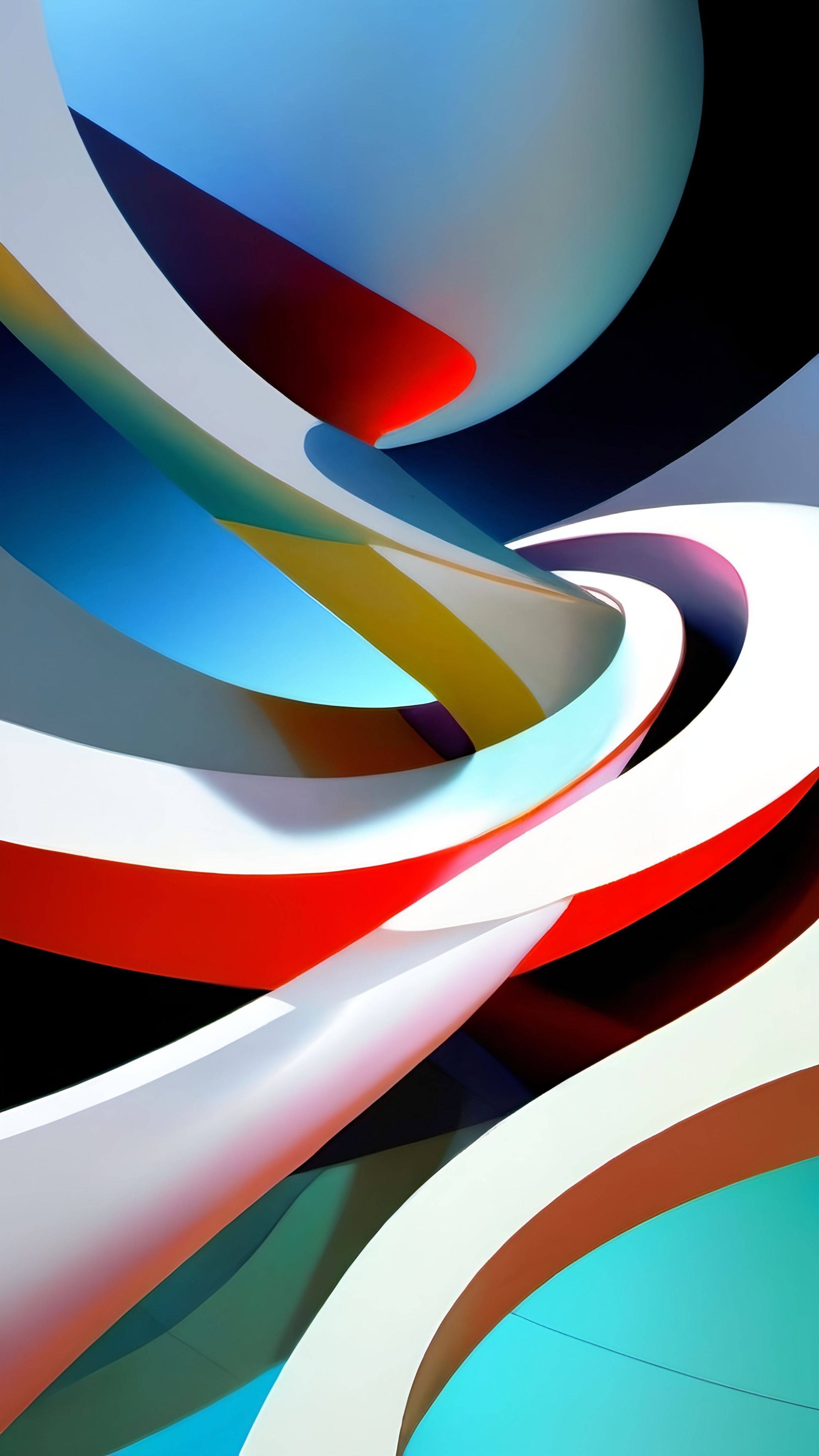 Prompt: a colorful abstract background with a curved design