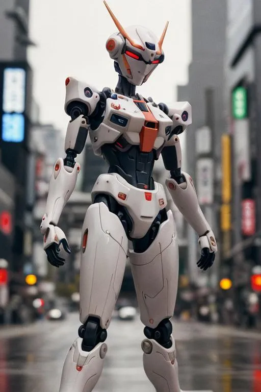 Prompt: japan anime robot Evangelion Unit-02, random pose, random background, giant

vintage, miniature. (high detailed skin:1.2), 8k uhd, dslr, soft lighting, ideal human, high quality, film grain, Fujifilm XT3, hyper realistic, detailed head