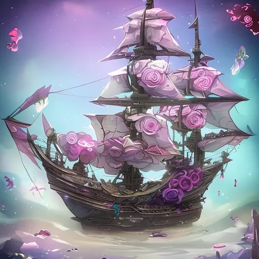 Prompt: flower ship