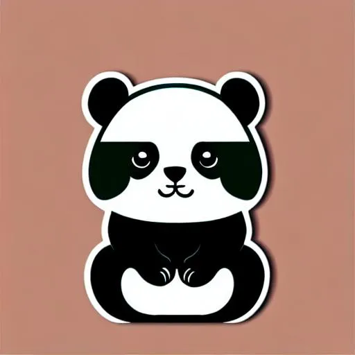 Die-cut sticker, Cute kawaii Panda cub sticker, whit