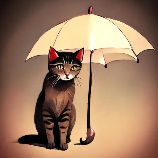 Prompt: cat and umbrella