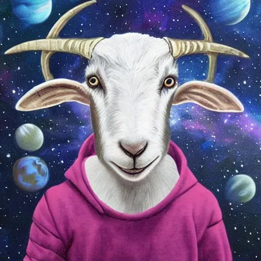 Prompt: space goat