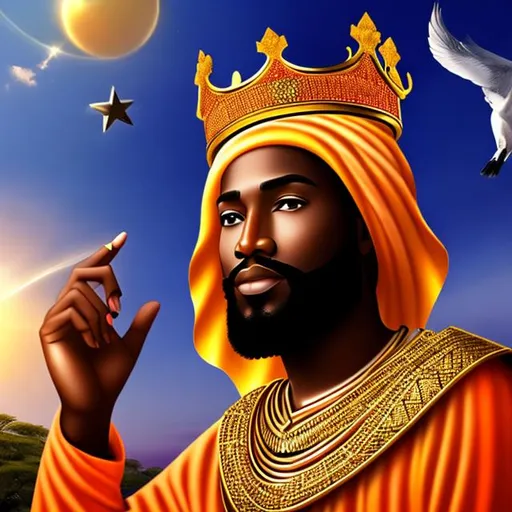 Prompt: african king of the bible 
