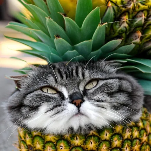Prompt: pineapple cat