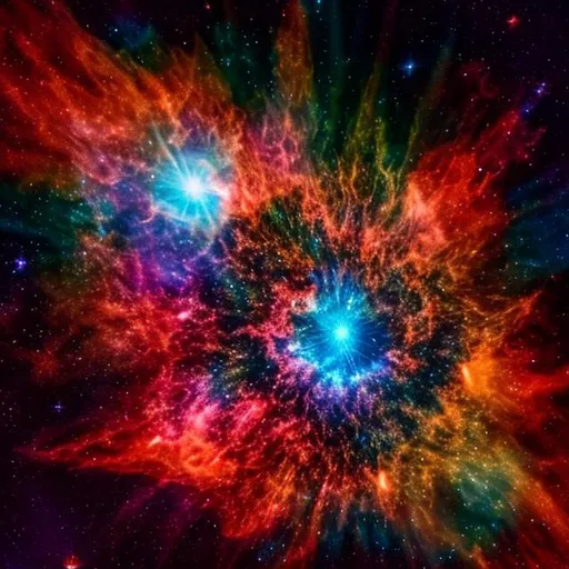 Prompt: /imagine prompt: color closeup photo of a supernova, bright, fiery, explosive, otherworldly, awe-inspiring, mesmerizing, illuminating, celestial, magnificent, cataclysmic,

The scene is set in the vast expanse of space, the backdrop a deep indigo, studded with countless sparkles of light. In the center of the photo is a supernova, a magnificent explosion of fiery light that illuminates the darkness. The colors range from deep oranges and reds to bright yellows and whites, creating a mesmerizing display of beauty and destruction. The atmosphere is otherworldly, as if the viewer has been transported to a different universe entirely.

The camera used to capture this image is a Nikon D850, fitted with a 50mm lens and loaded with Kodak Portra 800 film. The technique used is long exposure, capturing the moving light in an awe-inspiring way.

Directors: Christopher Nolan, Guillermo del Toro, James Cameron
Cinematographers: Roger Deakins, Emmanuel Lubezki, Janusz Kaminski
Photographers: Annie Leibovitz, Steve McCurry, Sebastião Salgado
Fashion Designers: Alexander McQueen, Iris van Herpen, Jean Paul Gaultier

—c 10 —ar 2:3