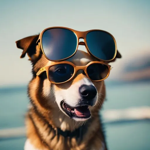 Prompt: Dog wearing sunglasses