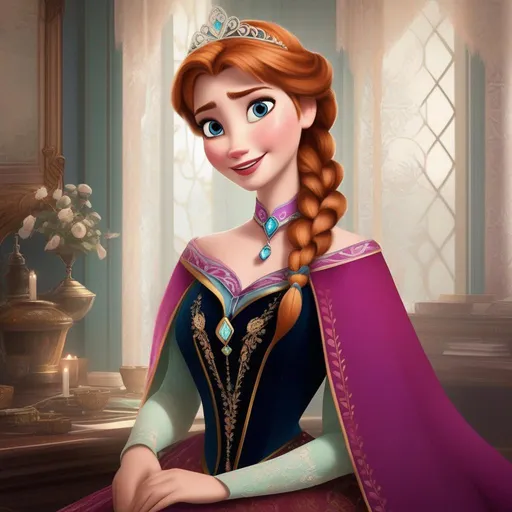 Prompt: anna from frozen as a victorian beauty