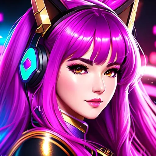 Professional digital art of K/DA d.va, intricate det... | OpenArt