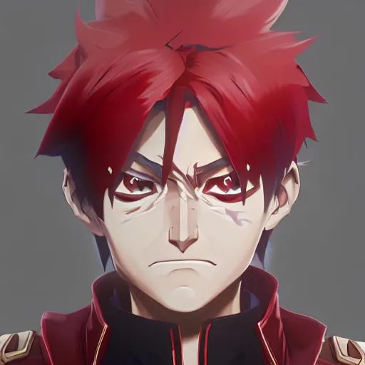 anime portrait of a Fire God, anime eyes, beautiful