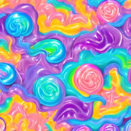 Prompt: Pastel candy in the style of Lisa frank