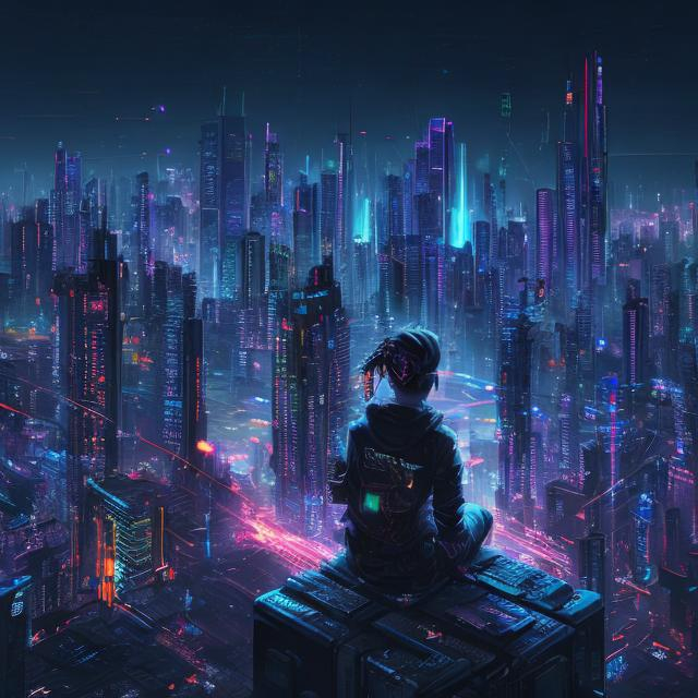 High-res futuristic digital art of a cyberpunk kid s... | OpenArt