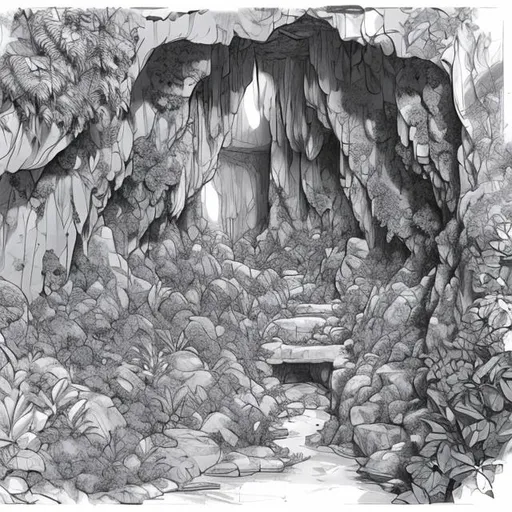 Image of Sketch of Quang-yin-shan Miau, a Cave on the Pe-kiang-ho, or