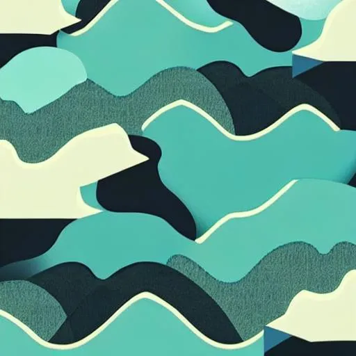 Prompt: flat gradient vibrant modern flowy mountains design, flat gradient overgrown landscape design simple, pinterest, love