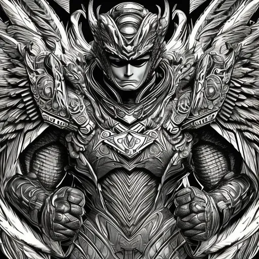 Prompt: Retro comic style artwork, highly detailed garuda, comic book cover, symmetrical, vibrant