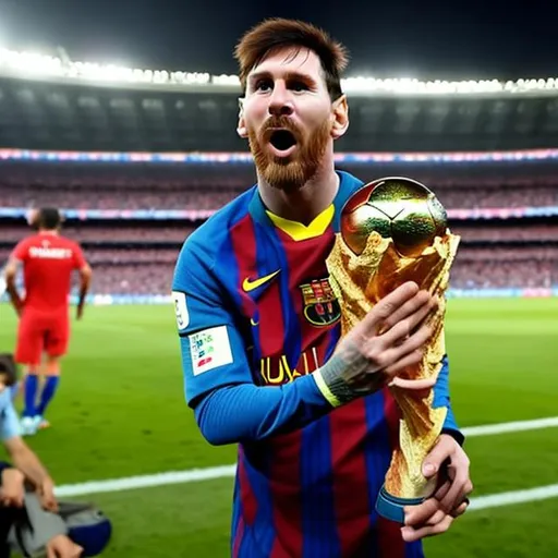 Prompt: messi with world cup