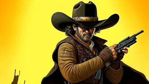 Prompt: Art Cowboy Western Style, carring two pistol 4K, Star Wars art style