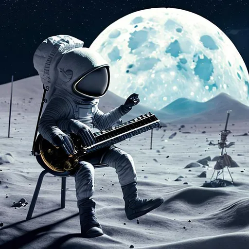 Prompt: musician on the moon