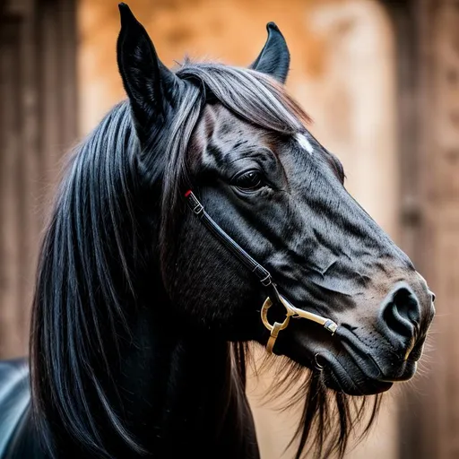 Prompt: portrait of a fantasy horse, symetric face