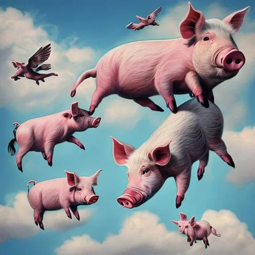 Prompt: pigs fly
