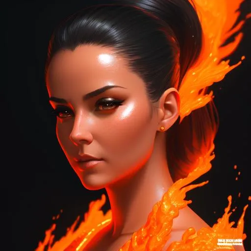 Beautiful lava goddess, aged 25 woman, ponytail hair... | OpenArt