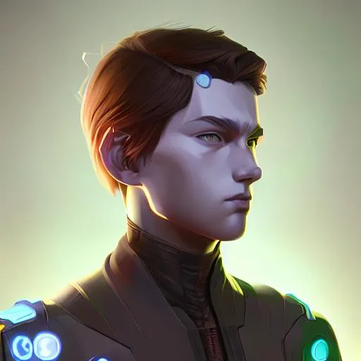 Prompt: Might Atom a android boy, cyberpunk, 8k, by artgerm, by greg rutwoski, ultra realistic