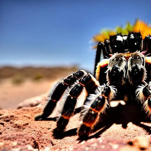 Prompt: tarantulas in the desert