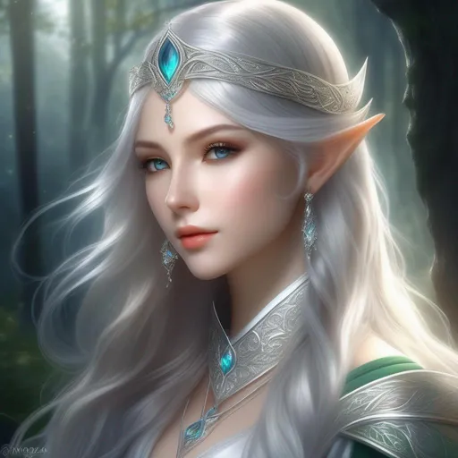 Portrait artwork for a young elf girl with shinning...