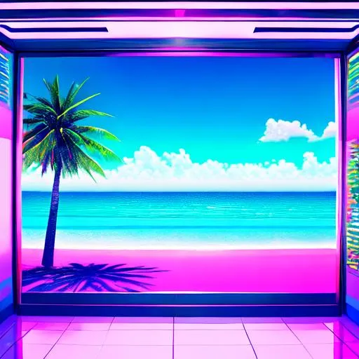 Prompt: vaporwave scenery