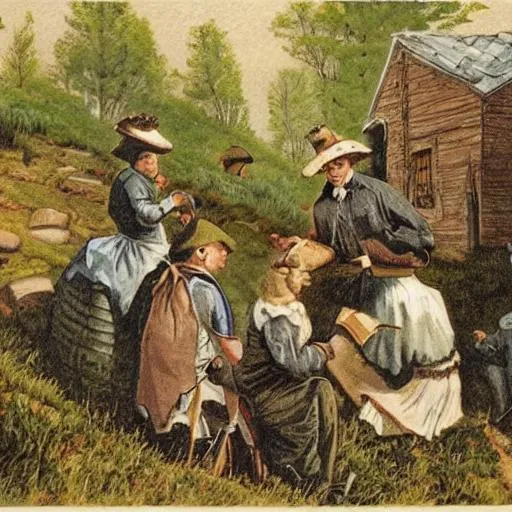 Prompt: Scots-Irish settlers in the Appalachian mountains