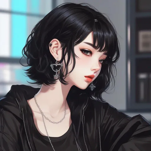 Anime Girl Black aesthetic, profile picture