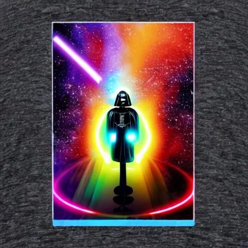 Prompt: space rainbow darth vader 