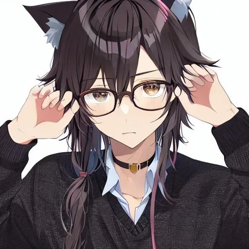 Catgirl Ear Anime, anteater, angle, people, black png | PNGWing