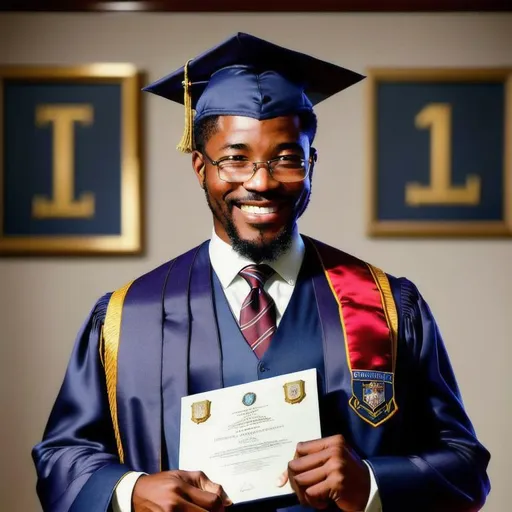 Prompt: 8k, high quality, trending art, trending on artstation, sharp focus, studio photo, intricate details, highly detailed, by greg rutkowski (Hyperrealistic highly detailed wide shot photography of a handsome African American father, father wears a silk business suit while praising his son. the African American son is wearing a harvard university graduation gown holding a harvard university diploma and smiles, posed triumphantly)
simple elegant silk clothes. Emotional, touching, inspiring, moving. Family, affection, love, perfect moment, memory.
Lush garden auditorium