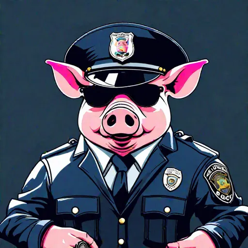 Prompt: A corrupt, evil, pig police officer.