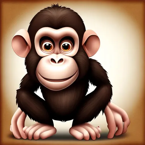 Prompt: Make big monkey cartoon character 