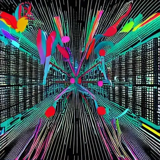 Prompt: a background image with mainframe computer. colors should be vibrant a fun for kids. the art should not be too busy
