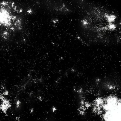 Prompt: Dark space with few stars, black and white, manga