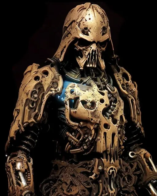 Prompt: Skull knight biomechanical