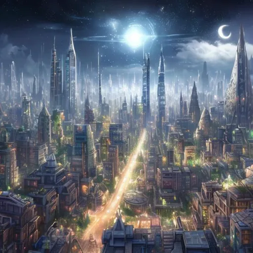 Prompt: city with the star of leiscerbette in photorealistic style