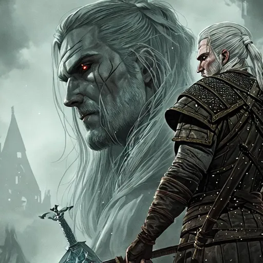 Prompt: The witcher in elden ring style