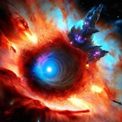 Prompt: Ultra wormhole supernova black hole spaceship cataclysmic event on mars everyone dead