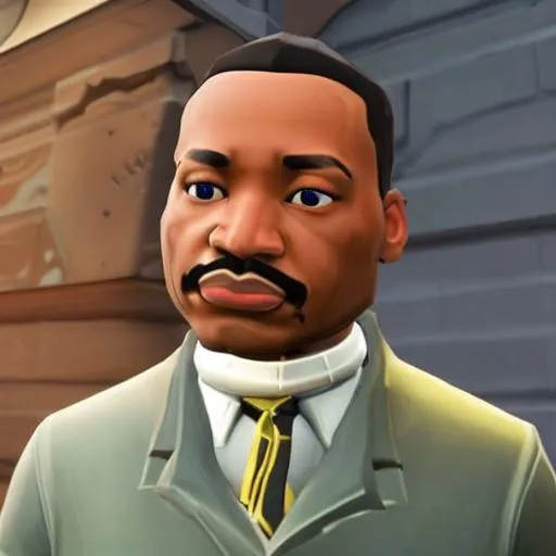 Prompt: martin luther king as a fortnite skin
