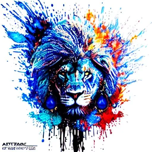 Prompt: Splash art, a lion head, front, ((fractal background)), wearing accessories, epic Instagram, artstation, splash style of dark fractal paint, contour, hyperdetailed intricately detailed , unreal engine, fantastical, intricate detail, splash screen, complementary colors, fantasy concept art, 8k resolution, deviantart masterpiece, oil painting, heavy strokes, paint dripping, splash arts, ultra details