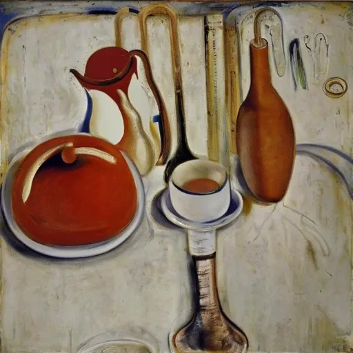 Prompt: Brett Whiteley still life