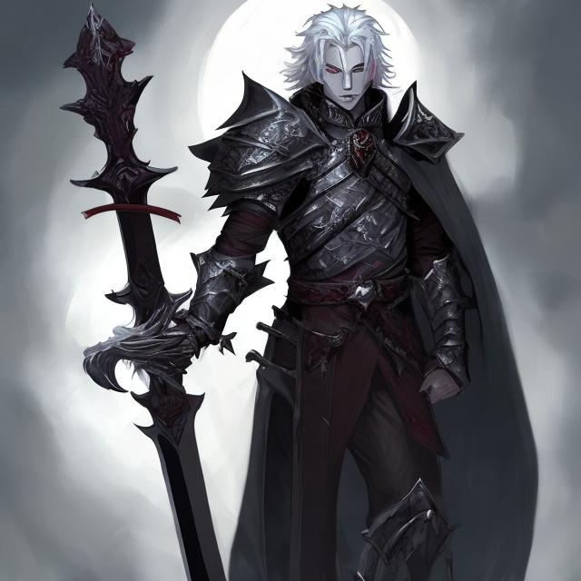 Half vampire, Paladin,D&D, fantasy, heavy armor,men,... | OpenArt